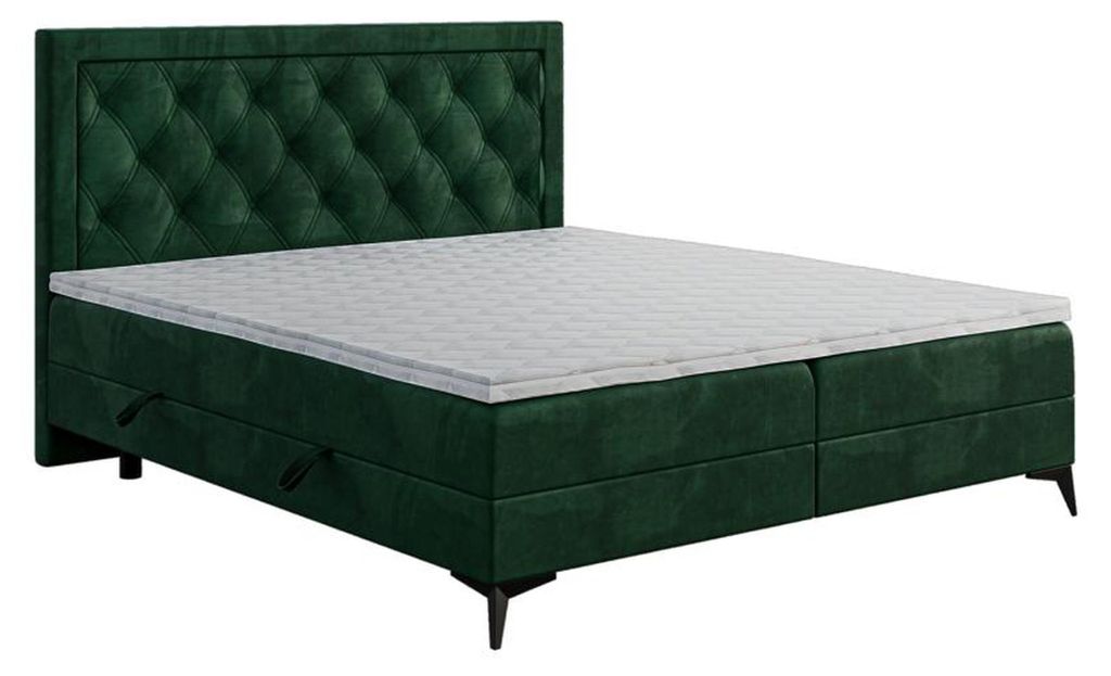 Luxus Polsterbett Boxspringbett Doppelbett Polster Stoff Design Bett Möbel