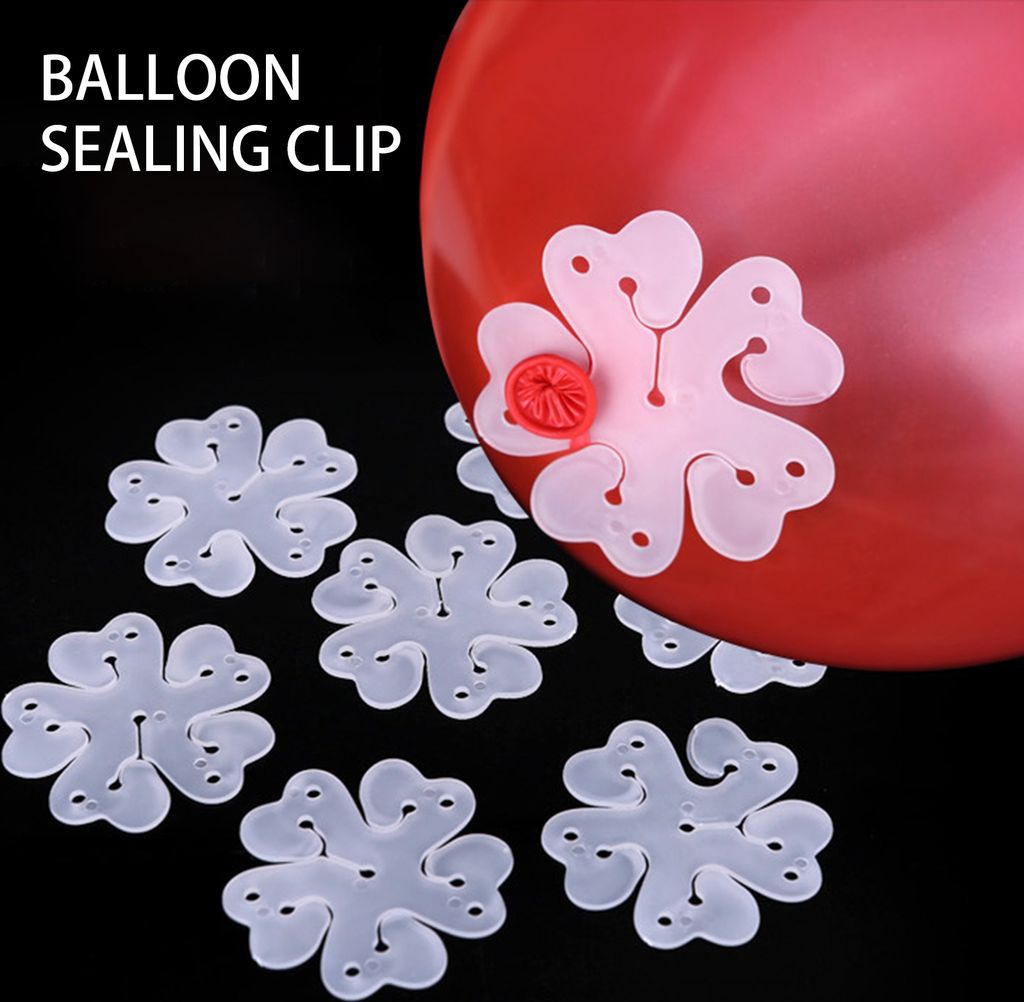 20pcs-Luftballons Clips 5-in-1 Blütenformluftleck-Sof fester Kunststoff-Plastikballon-Säulenständer-Klemm-Werkzeug für Party