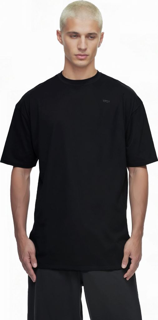 Haram Herren Oversize-Shirt Logostickerei Rundhals dicker Stoff Rundhals