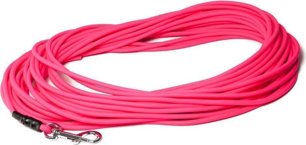 Mystique Biothane Schleppleine rund 6mm Standard Karabiner neonpink 15m