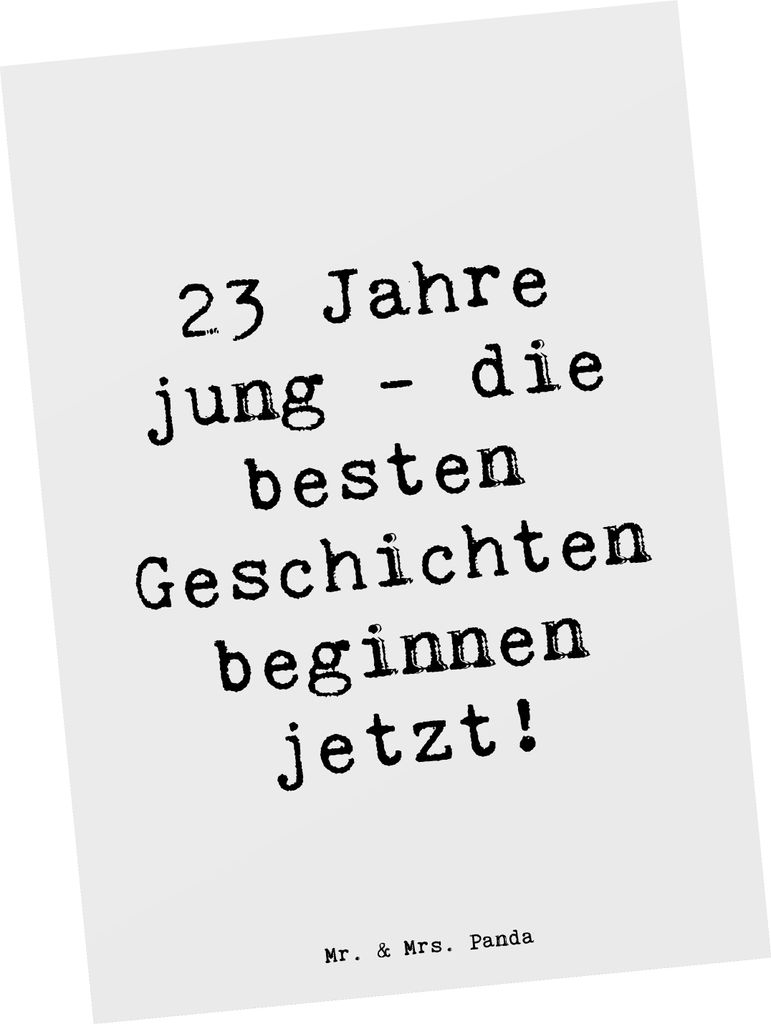 Mr. & Mrs. Panda Grußkarte Spruch 23. Geburtstag Geschichten - Weiß - Geschenk, 23 Jahre jung, Freude, Fotokarte, Abenteuer, Geburtstagsgeschenk,...