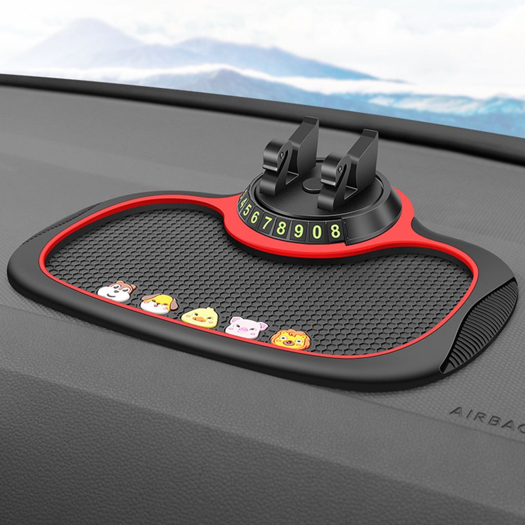 Silikon-Armaturenbrett Klebematte für Handys youfenghui rutschfeste Telefonunterlage für 4-in-1-Auto red Schlüssel klebrige Dash-Matte mit 360 ° drehbarem Design 
