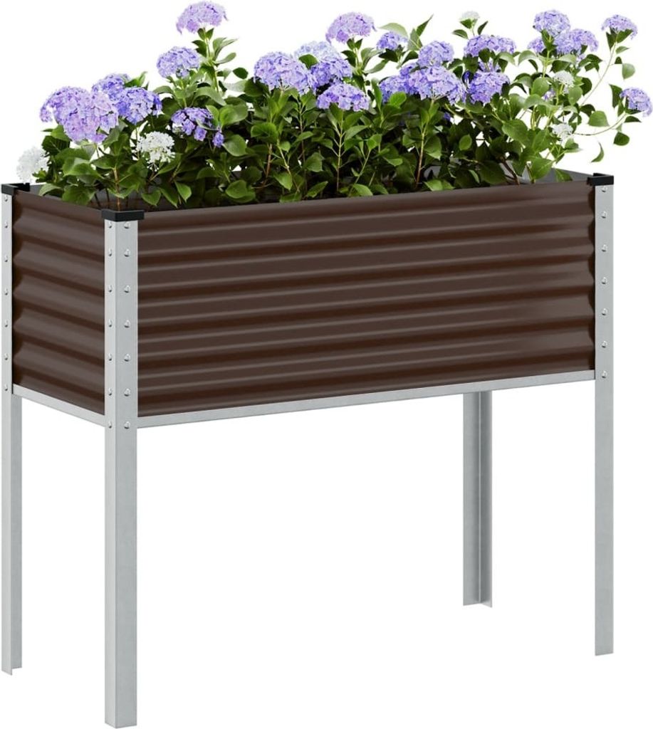 "Rabatt" Garten-Hochbeet/Pflanzgefäß/Pflanzkübel - Braun 100x45x90 cm Stahl - Beete CC17767