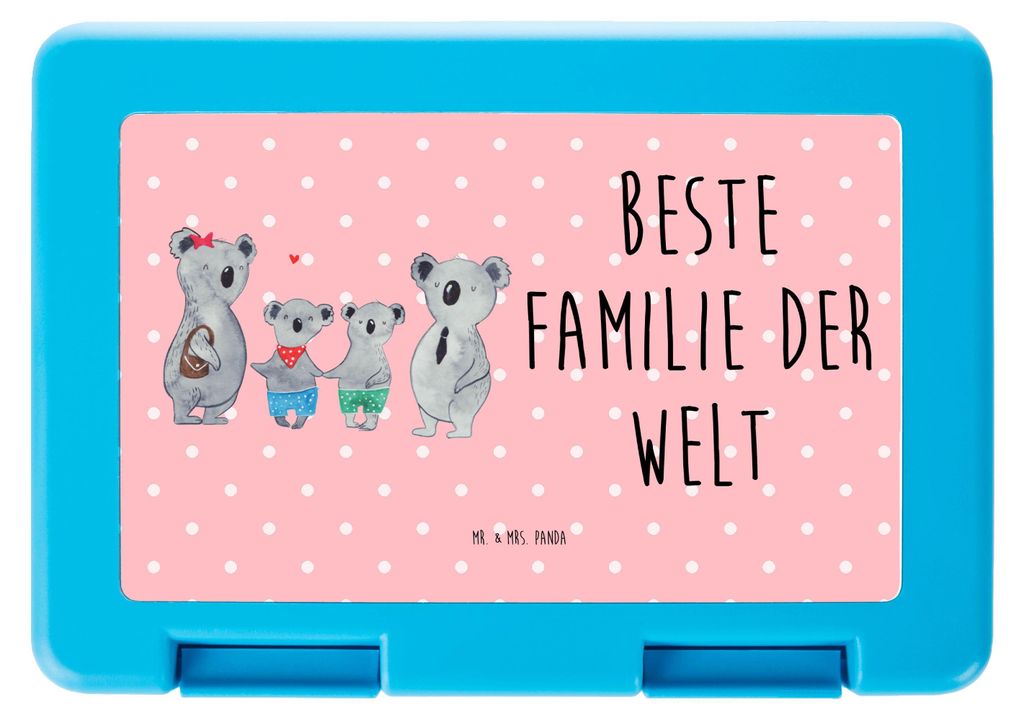 Mr. & Mrs. Panda Brotzeitbox Koala Familie zwei - Rot Pastell - Geschenk, Lunchbox, Koalabär, Bento Box, Snackbox, Lebensmittel Aufbewahrungsbox, ...