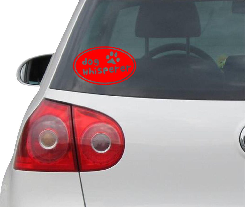 Aufkleber / Autoaufkleber - JDM - Die cut - Hund WHISPERER - Auto Decal Sticker - rot - 139mm x88mm