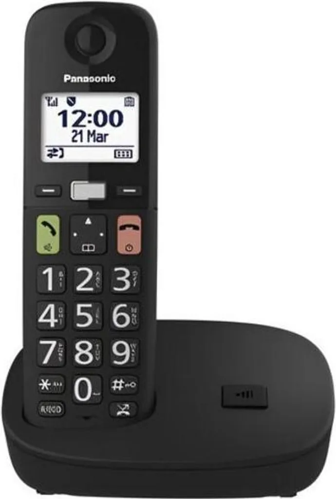 Téléphone sans fil Panasonic KX-TGU110FXB avec écran rétroéclairé noir