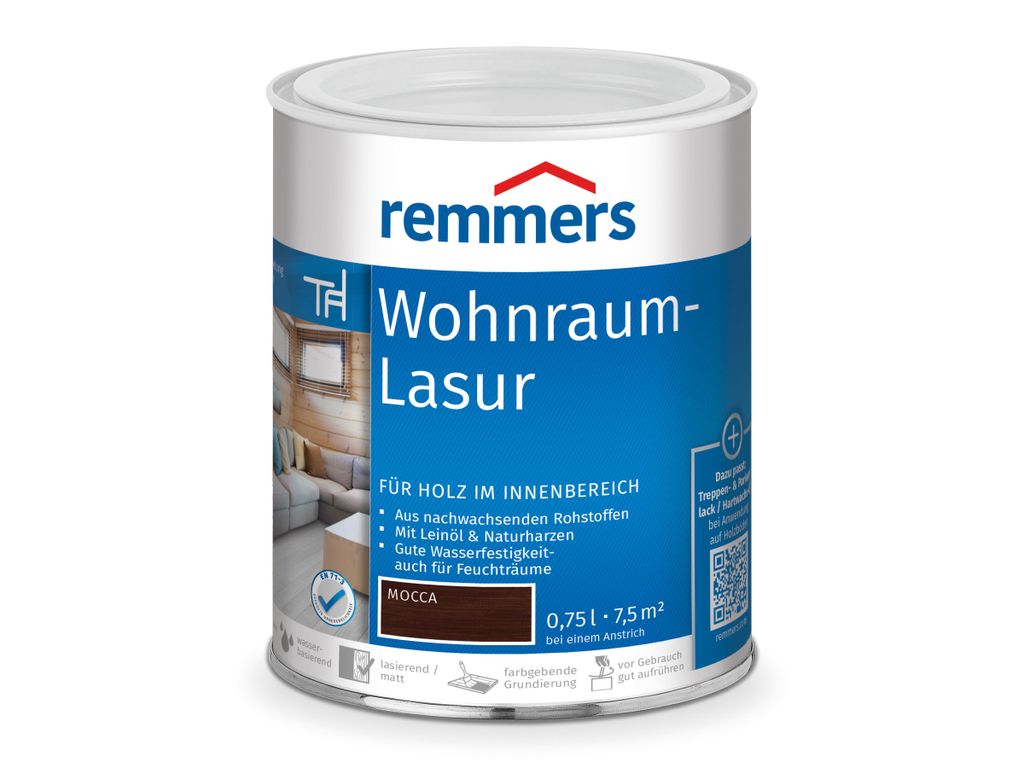 Remmers Wohnraum Lasur 0,75 L Eimer Mocca Obrázok produktu 