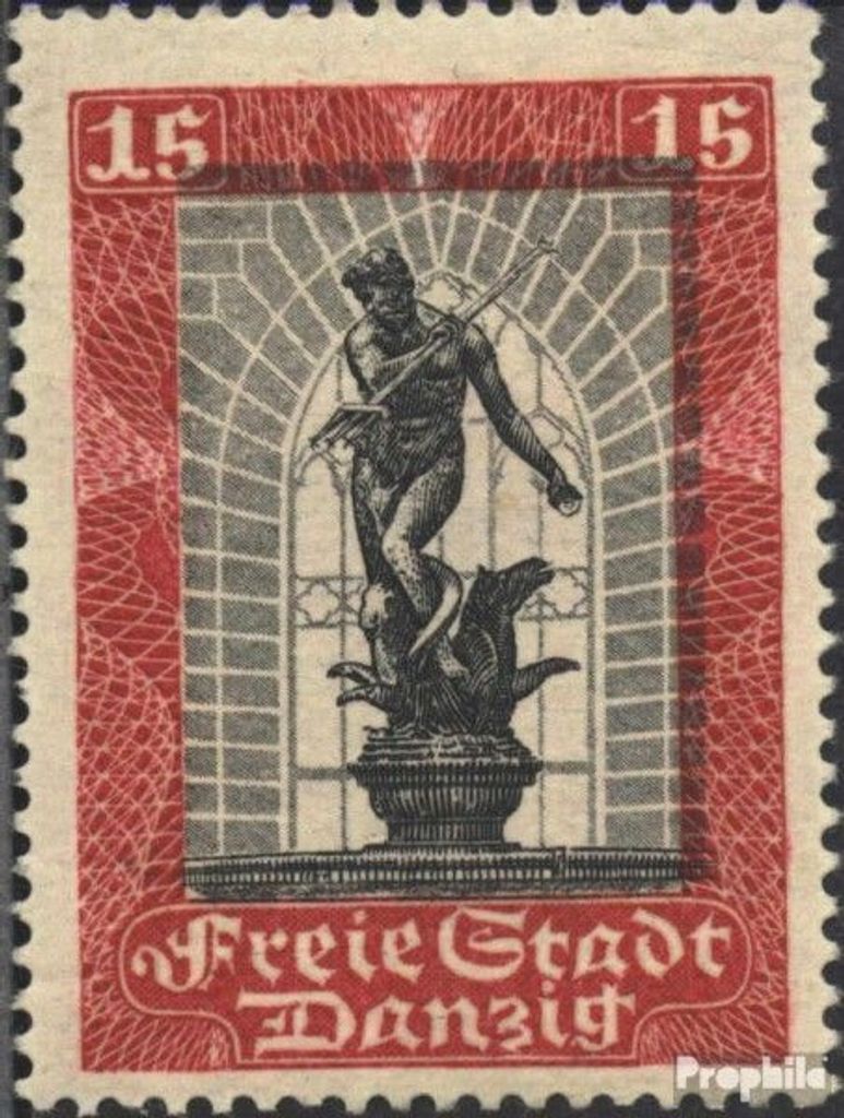 Briefmarken Danzig 1929 Mi 218 mit Falz Neptunbrunnen