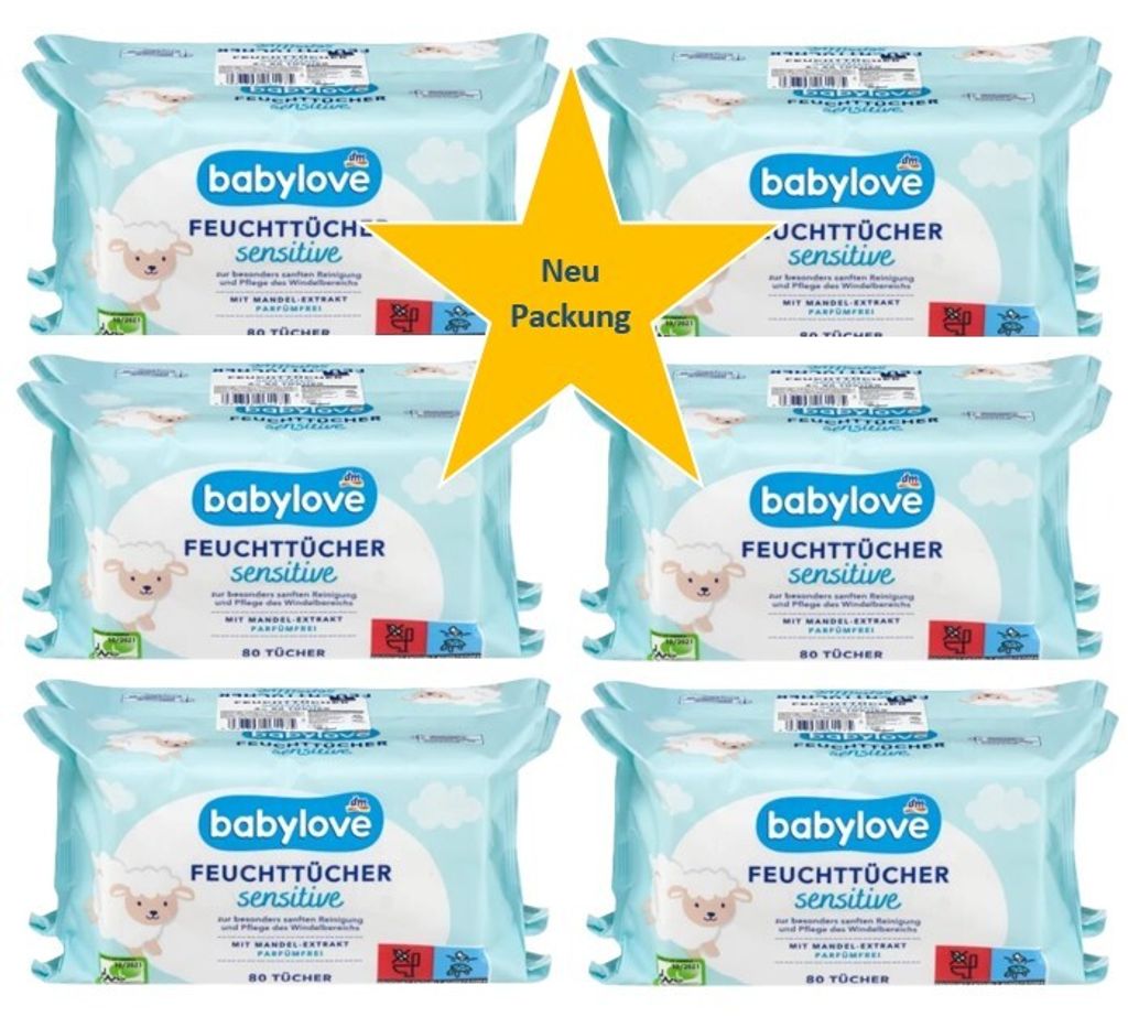 Babylove Feuchttücher sensitive 12x80 Stück Produktbild 2