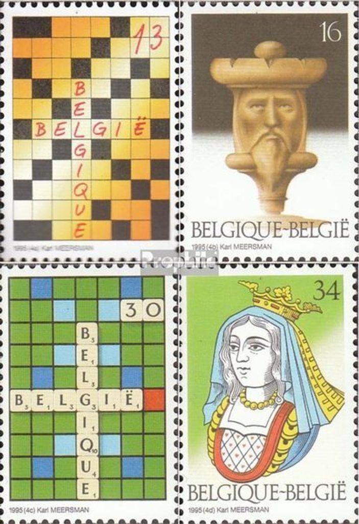 Briefmarken Belgien 1995 Mi 2644-2647 (kompl.Ausg.) postfrisch Gesellschaftsspiele