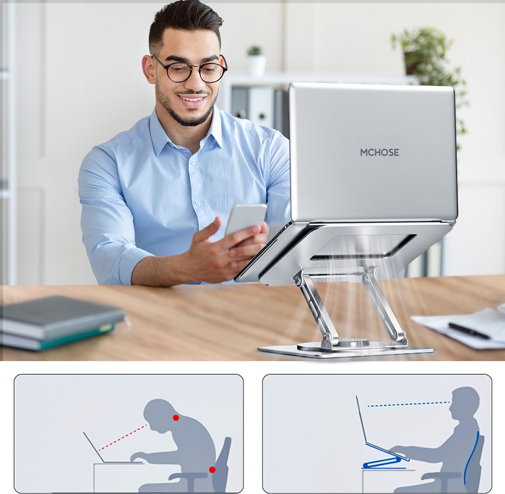 7Magic LaptopStänder, Belüfteter Laptophalter, Faltbarer Produktbild 5