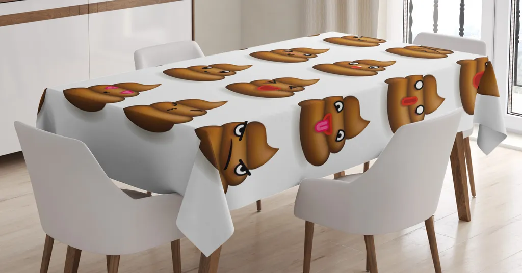 ABAKUHAUS Tovaglia Rettangolare In Raso Di Seta - Cuccioli Di Cartone Marrone, 140x170 Cm, Lavabile, Per Cucina E Sala Da Pranzo