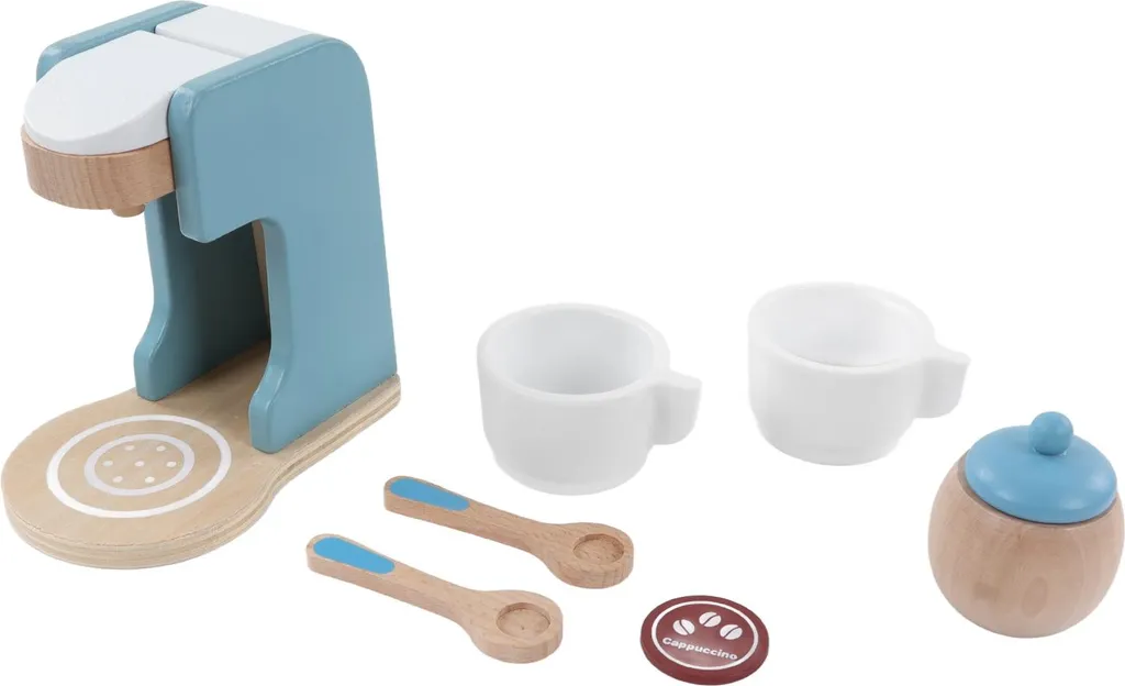 Machine à café jouet en bois - Couleurs douces - Jeu d'imitation (EKO)