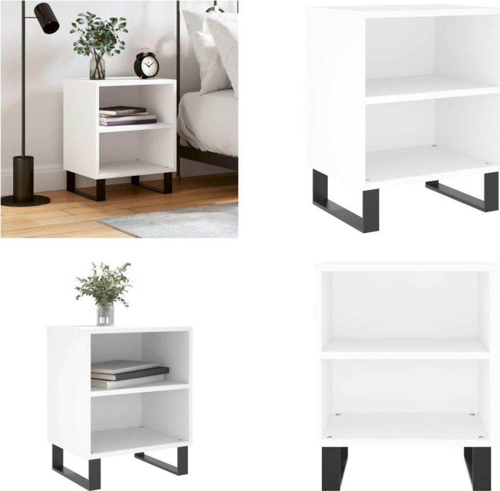 vidaXL Nachttisch Weiß 40x30x50 cm Holzwerkstoff - Nachttisch - Nachttischschränke - Nachtschrank - Bettschrank