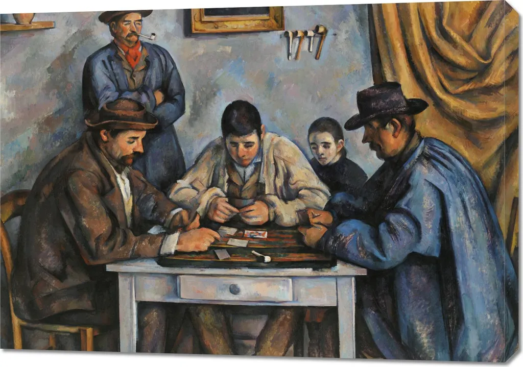 Decorazione Parete Vintage Cezanne 100x70 cm - I Giocatori di Carte
