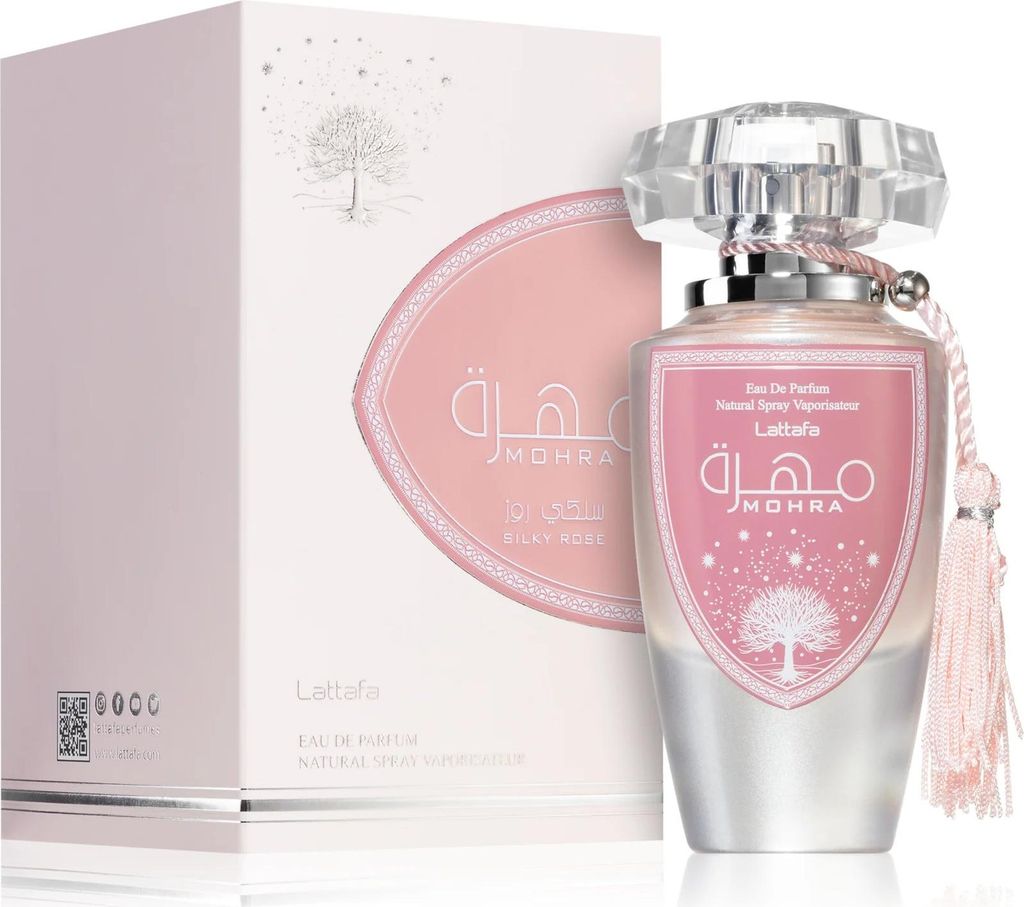 A perfume bottle and its box are displayed on a white background.