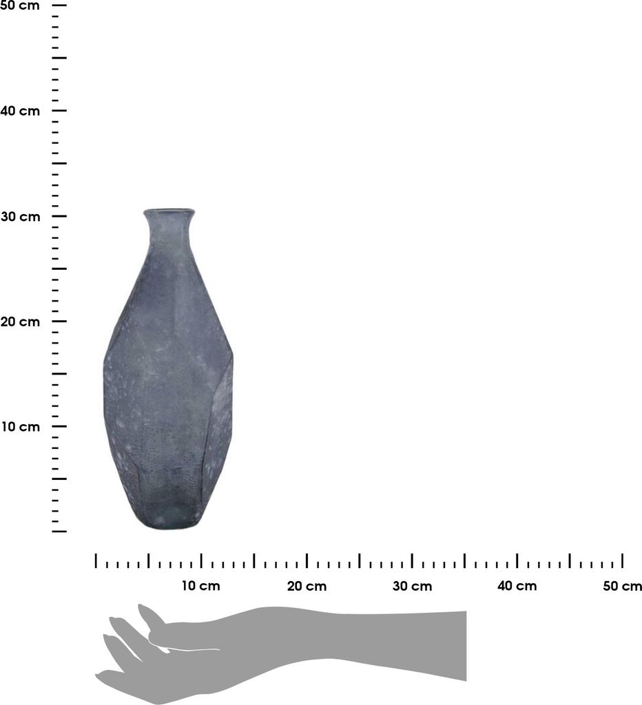 Dijk Vase dunkelgrau Pflanzenvase 13x13x31 cm Blumenvase Glas Dekovase