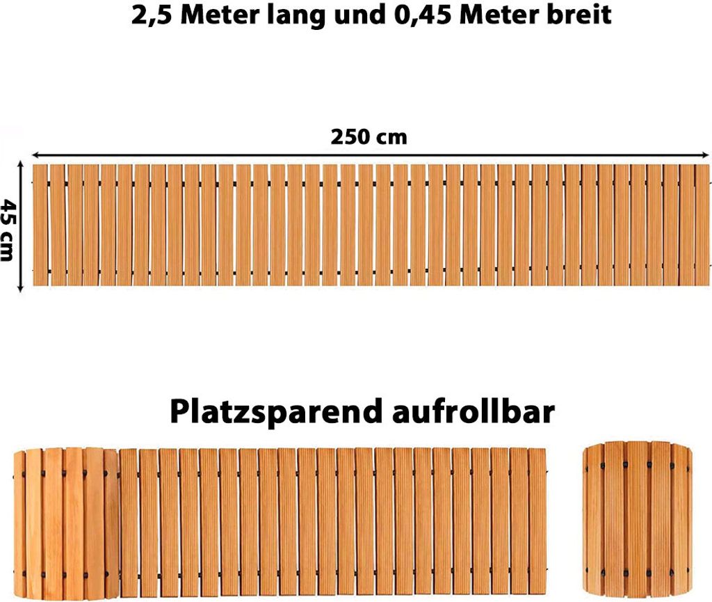 Bituxx Gartenweg ausrollbar Zedernholz geriffelt 250x45cm Produktbild 3