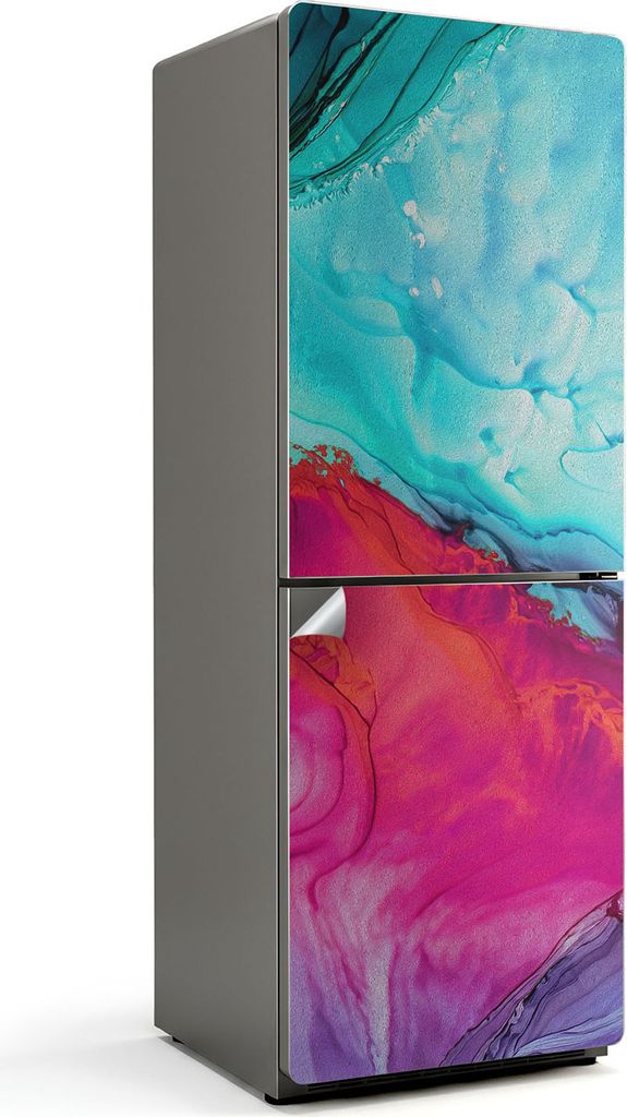 Abstraktes Aquarellmuster – Kühlschrank Aufkleber – Klebefolie Kühlschrank – Kühlschrank Nachbildung – Kühlschrankfolie selbstklebend ...