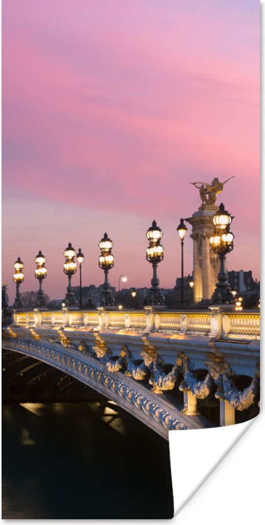 MuchoWow Poster Paris - Brücke - Himmel 75x150 cm - Dekoration für die Wände