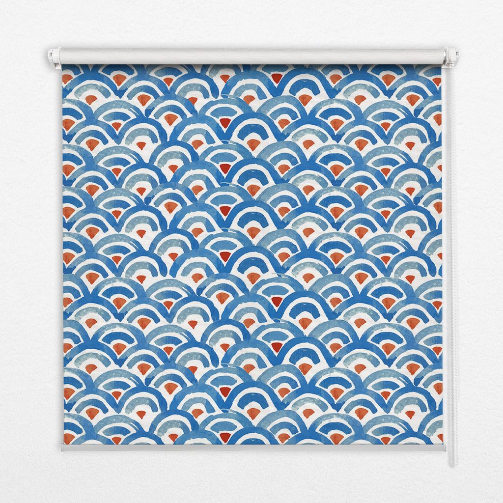 Seitenzug-Rollo Fensterrollo Jalousie - Thermo-Rollo Verdunkelungsrollo - 80x180 cm - Bunte Schuppen