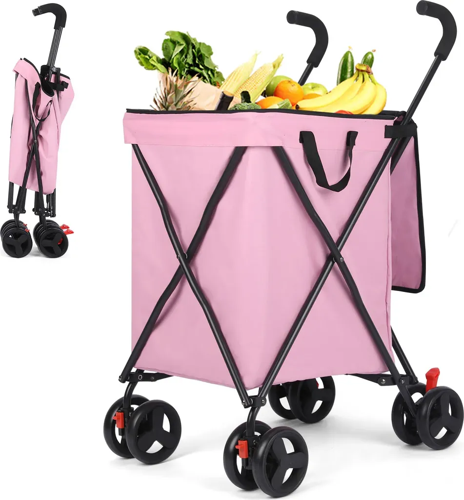 Poussette canne compacte et légère, coloris rose - Idéale pour voyager