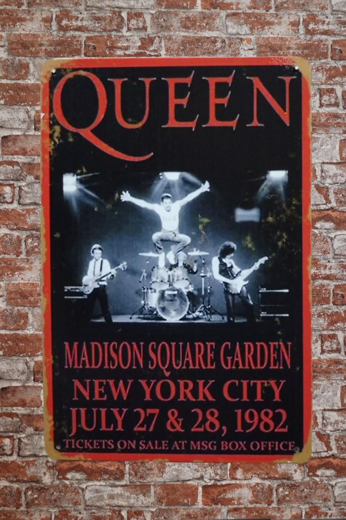 Queen Madison Square Blechschild - Metallschild - Mancave - Wandplatte - Metal Sign - Bar Dekoration - Spruchschild.