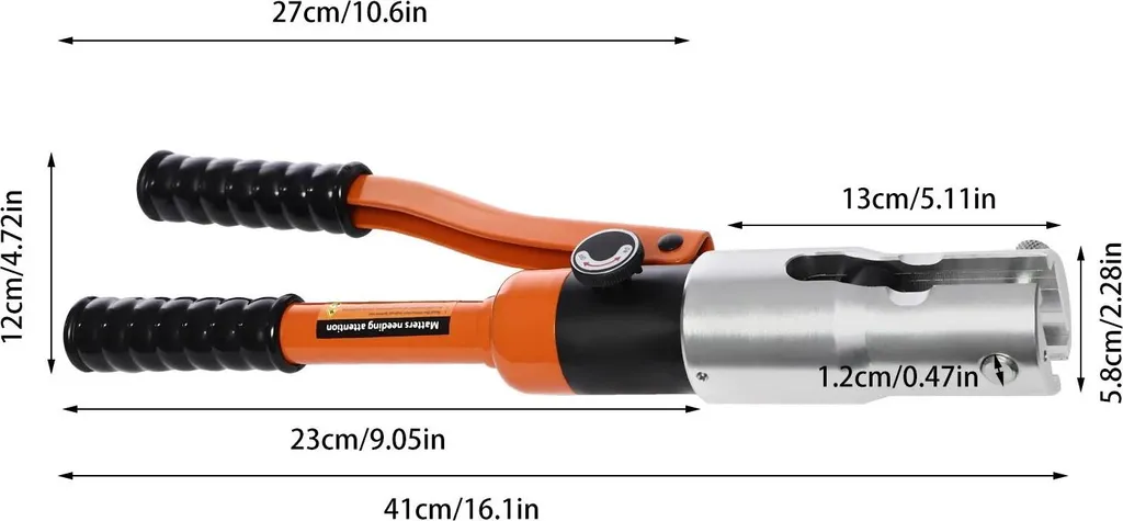 Pince à sertir haute compression orange avec mâchoires interchangeables