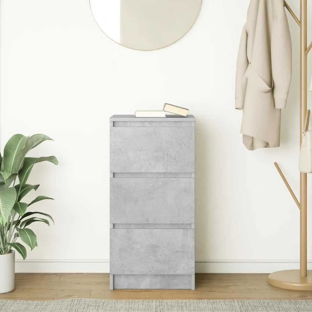 Mobiletto Ufficio vidaXL Grigio Cemento | Organizer Compatto 76cm - 3