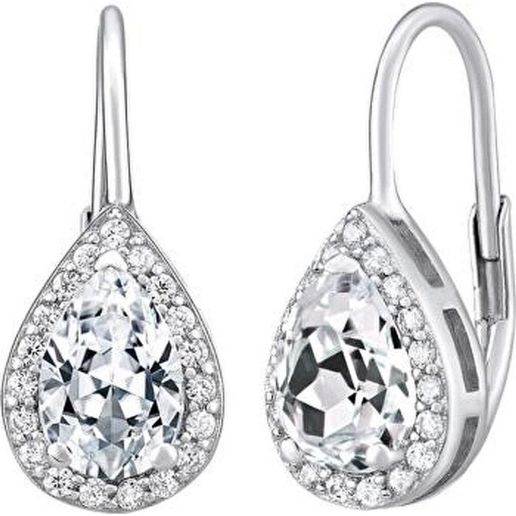 Silver ORIANNA drop earrings with zircons LPS0341SR