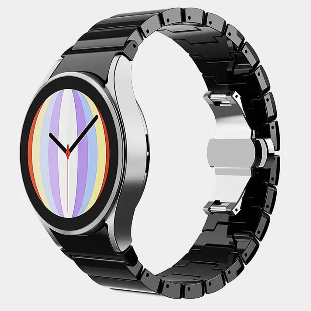 Cinturino 20mm SYSTEM-S Nero PC per Samsung Galaxy Watch 4 & 5