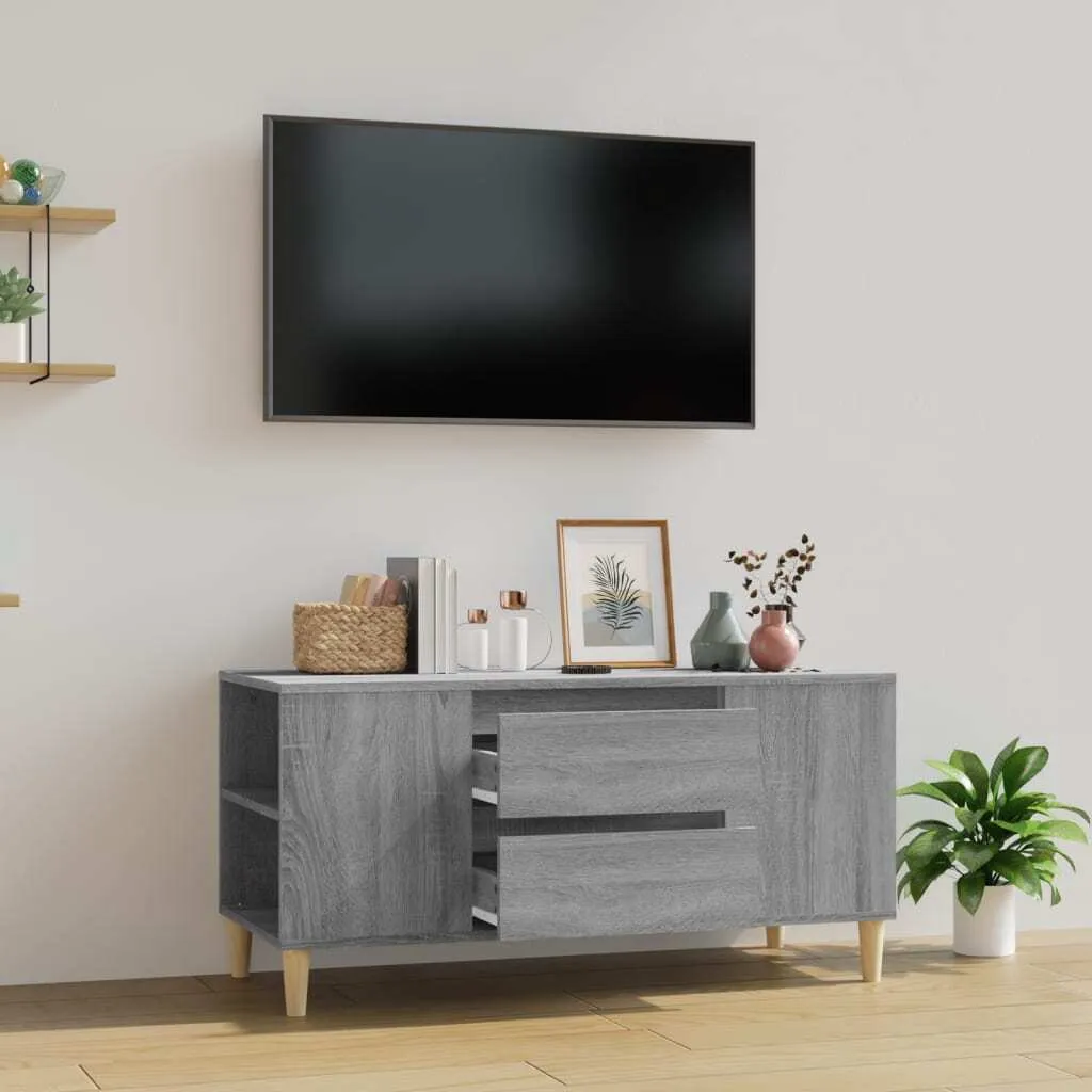 Mobiletto TV Economico Grigio Sonoma 102x44,5x50 cm Legno