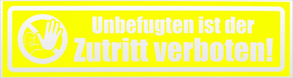 Kiwistar Unbefugten Zutritt verboten invertiert Magnetschild Schild magnetisch - 45cm Neongelb - Magnetfolie für Auto PKW Kfz