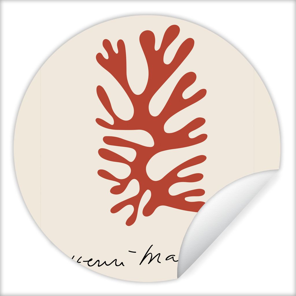 MuchoWow Runde Wandtattoo - Wandsticker Tapete Aufkleber Matisse - Alte Meister - Abstrakt - Kunstwerk Ø 100 cm Selbstklebend und Repositionierb...