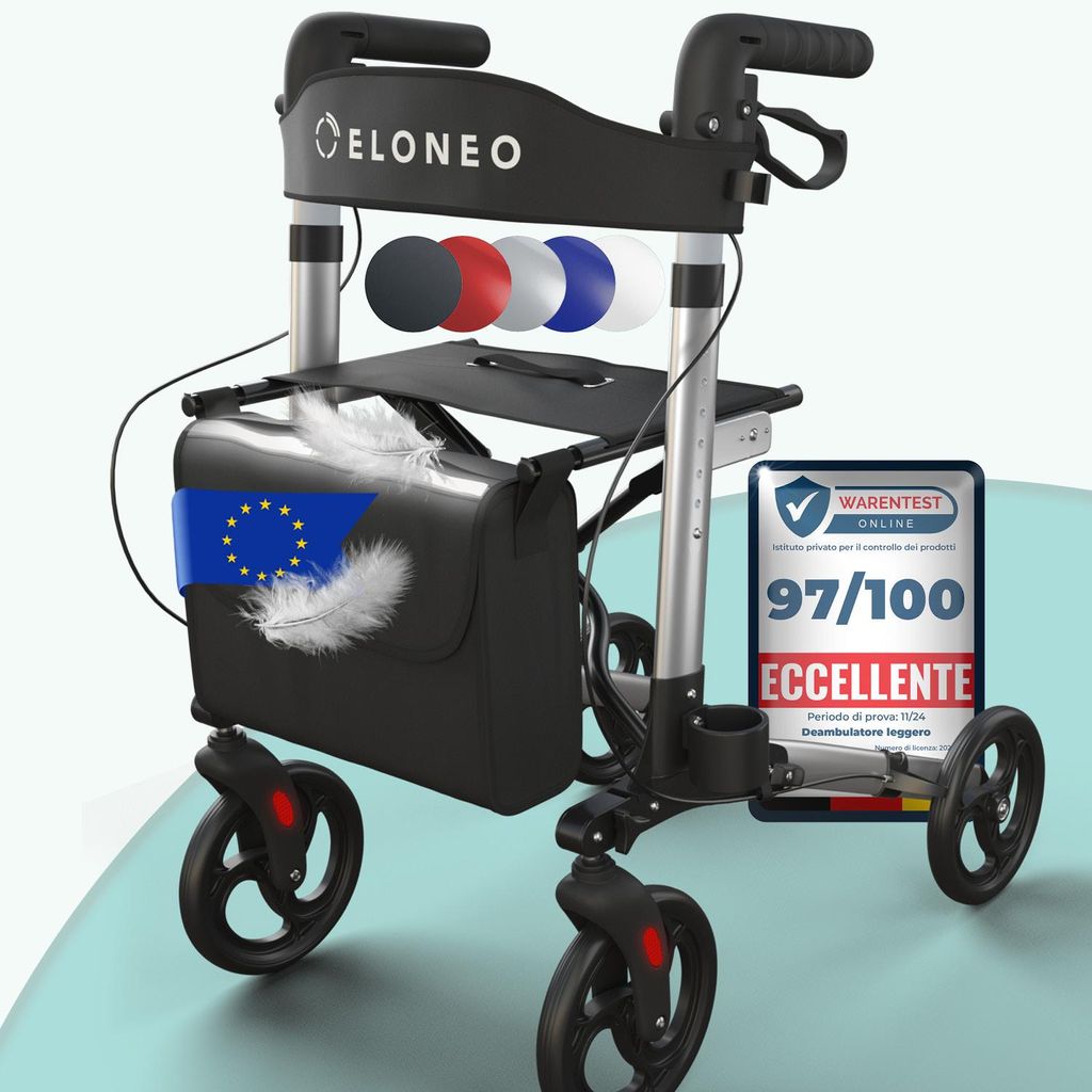 ELONEO rollator pieghevole e leggero con sedile, rollator Immagine del prodotto 