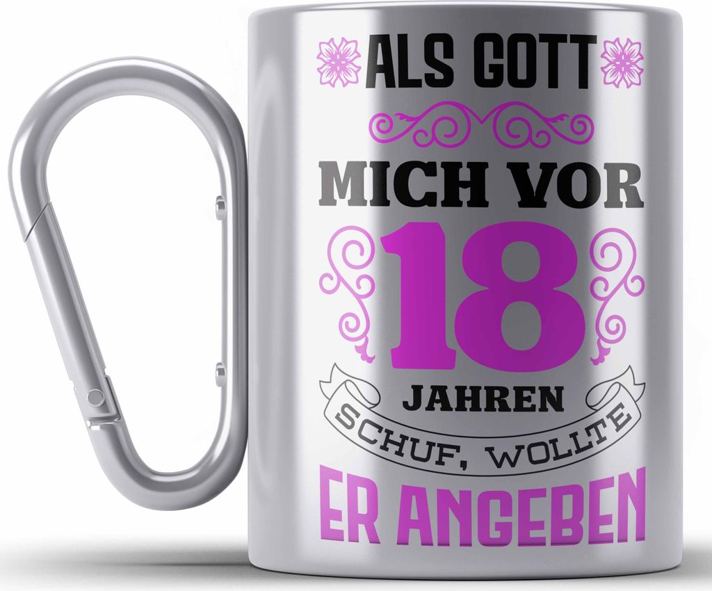 Trendation - 18. Geburtstag Geschenk Mädchen Frauen Lustiger Spruch 18er Geburtstagsgeschenk (Silber)