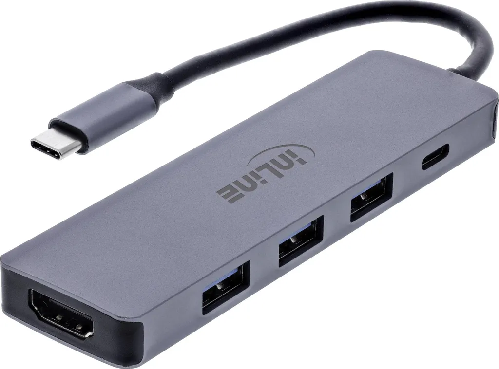 Adaptateur Hub USB-C vers HDMI 4K 60Hz et Triple Port USB 3.0 InLine