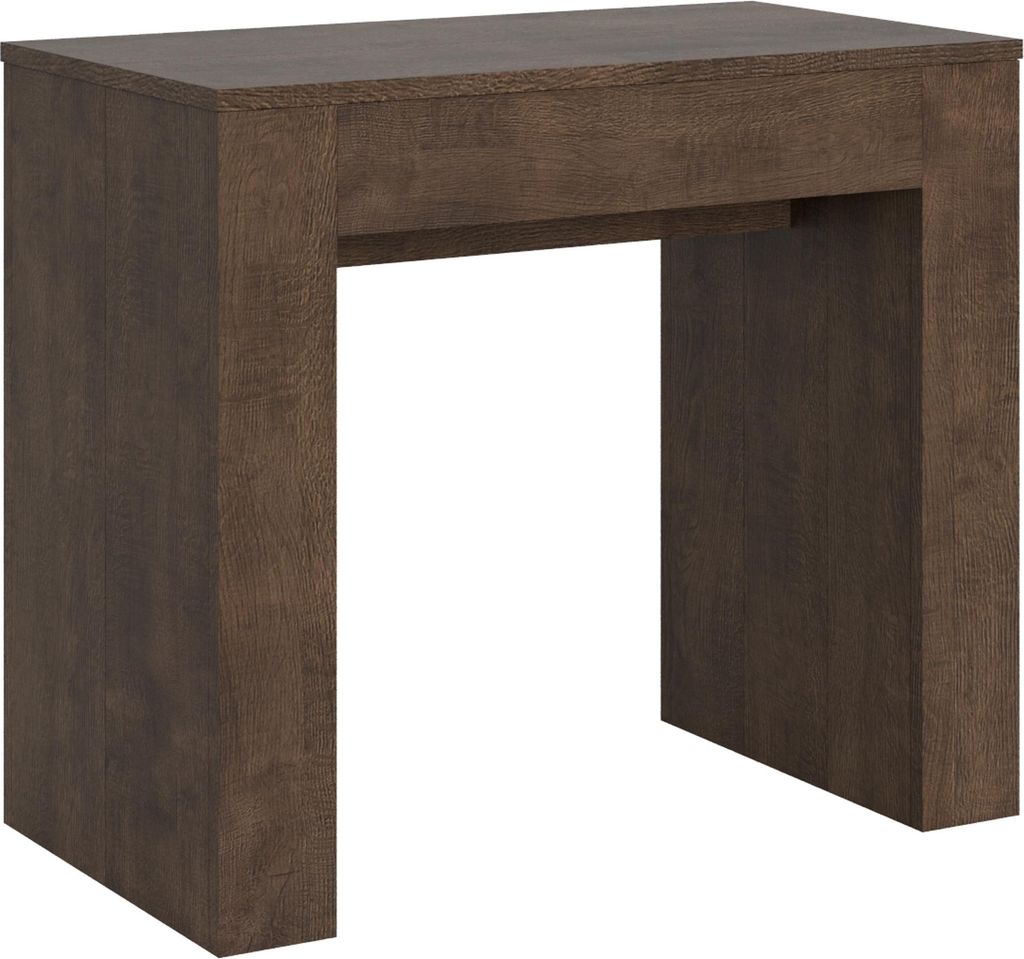 ITAMOBY - Ausziehbarer Konsolentisch 90x49/307 cm Extra Nussbaum mit Innenverlängerungen