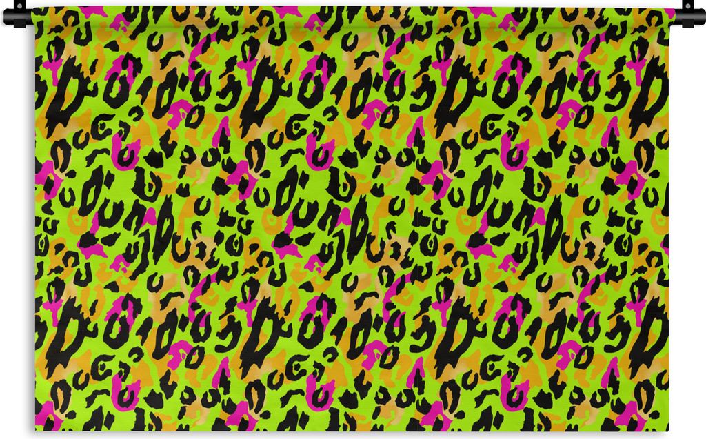 MuchoWow Wandteppich Wandbehang Tiermuster - Muster - Neon - Gelb 120x80 cm Tapisserie Dekoration Wandtuch - Wanddekorationen - Wandtücher