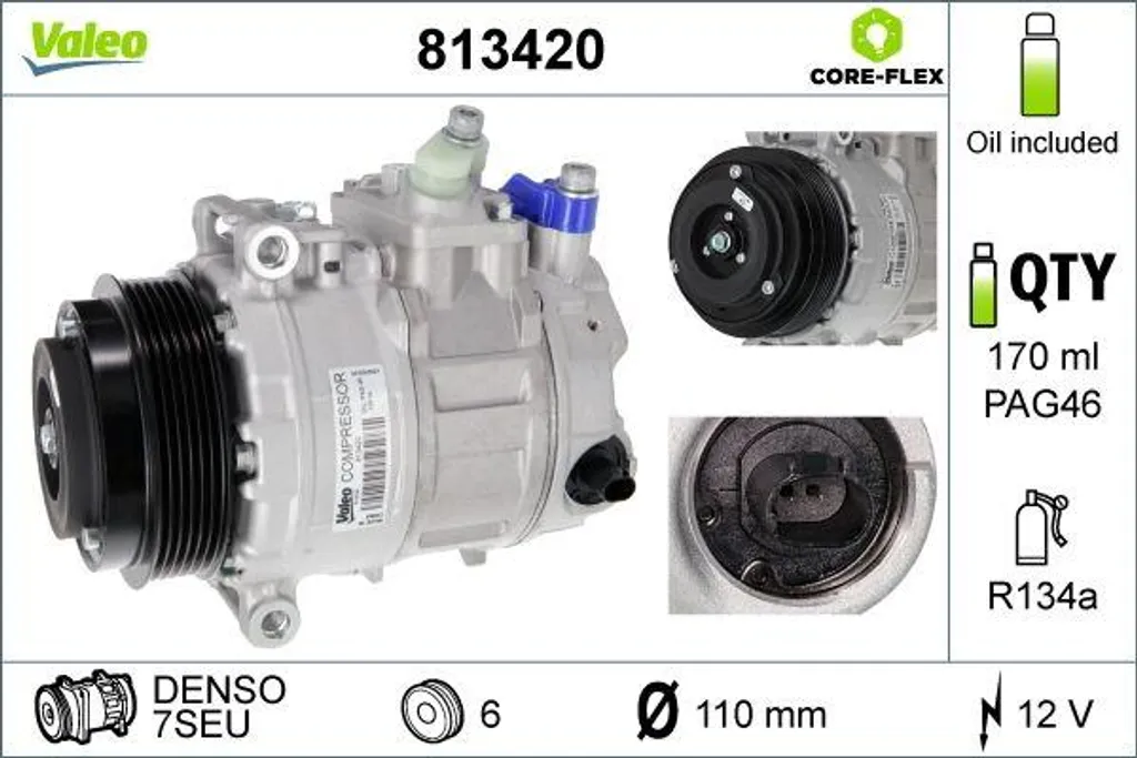 Compresseur de climatisation Mercedes Sprinter et Vito Valeo 813420