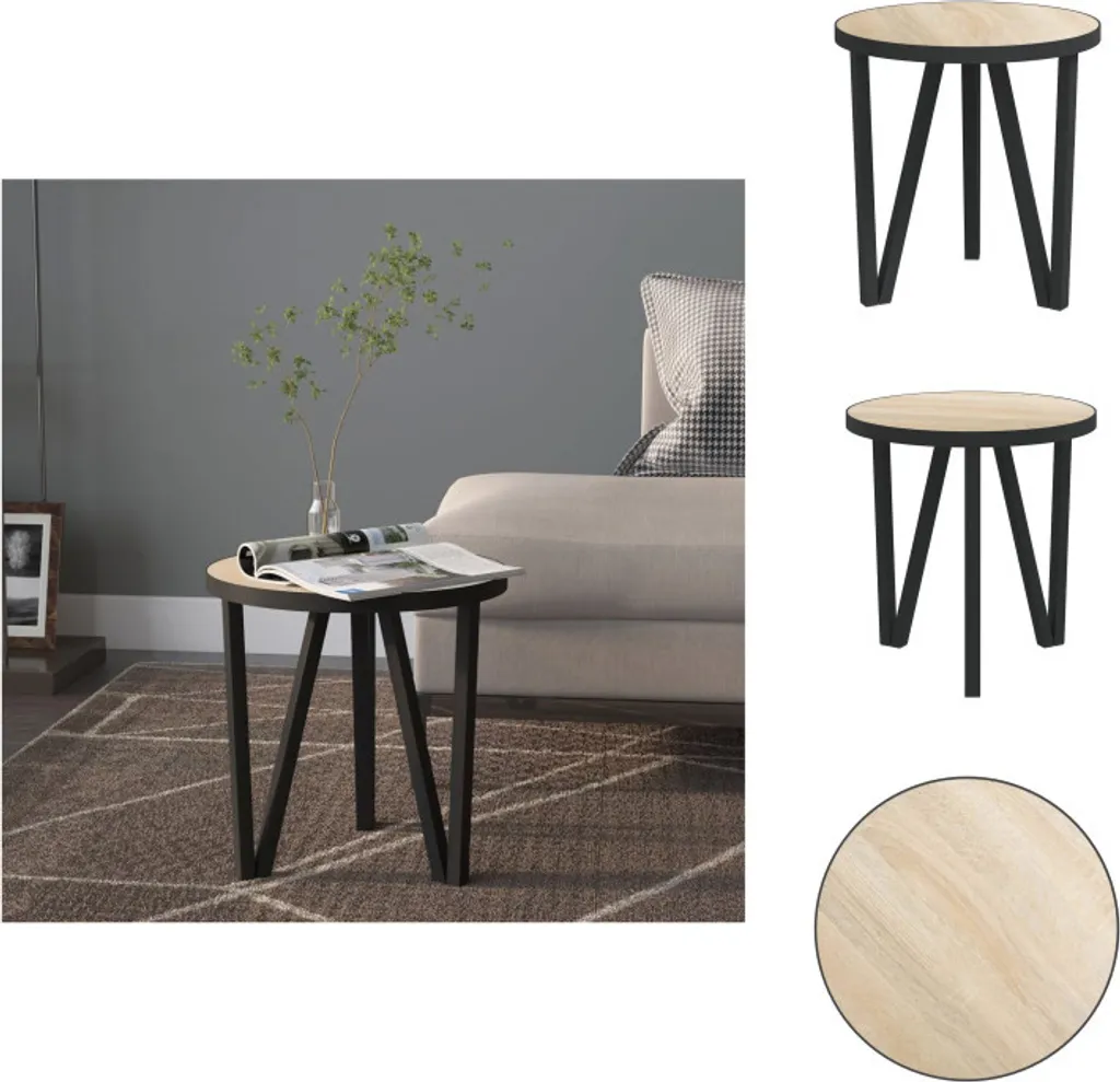 Table d'appoint en MDF Chêne Sonoma Ø35 cm - Surface Robuste et Stable