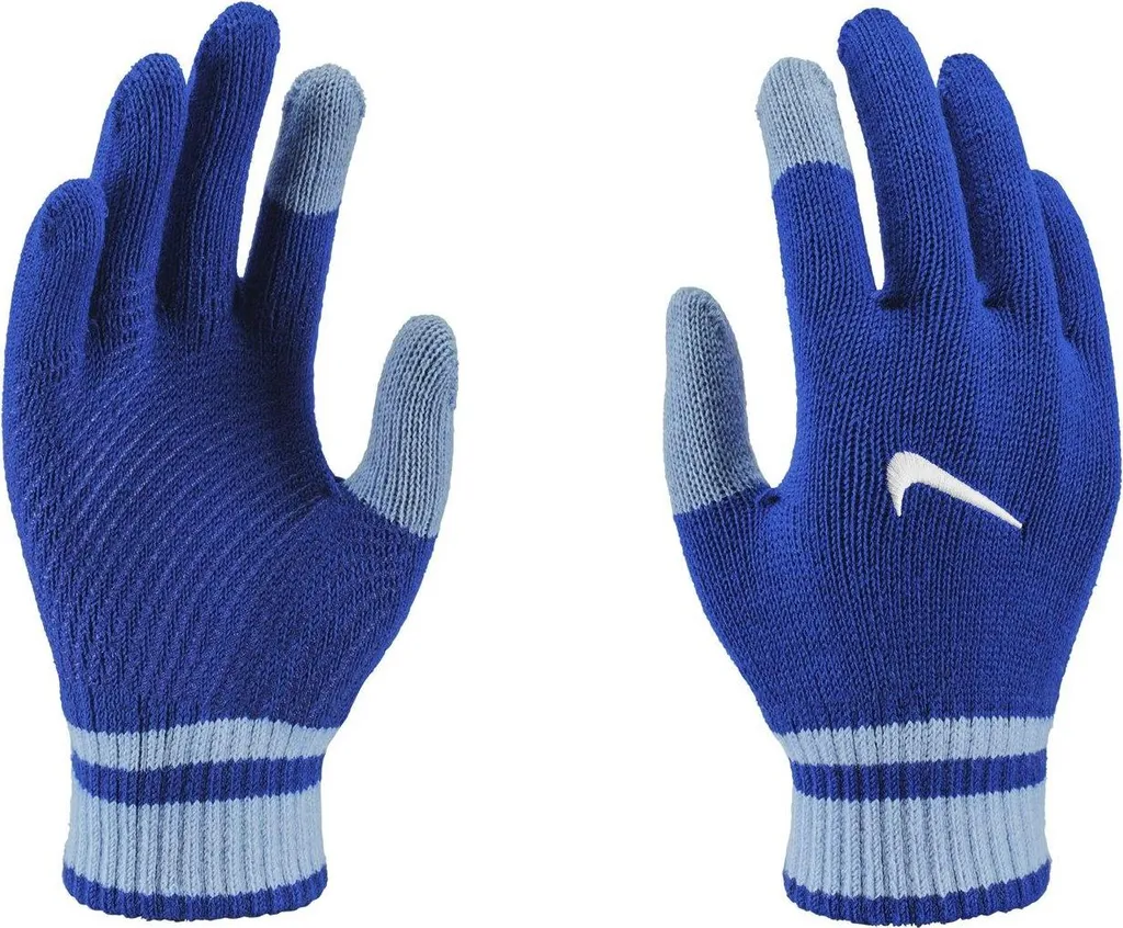 Nike - Guanti a "Y" per uomo, in tessuto jersey, con fori in silicone CS2636 (XL) (Blu)