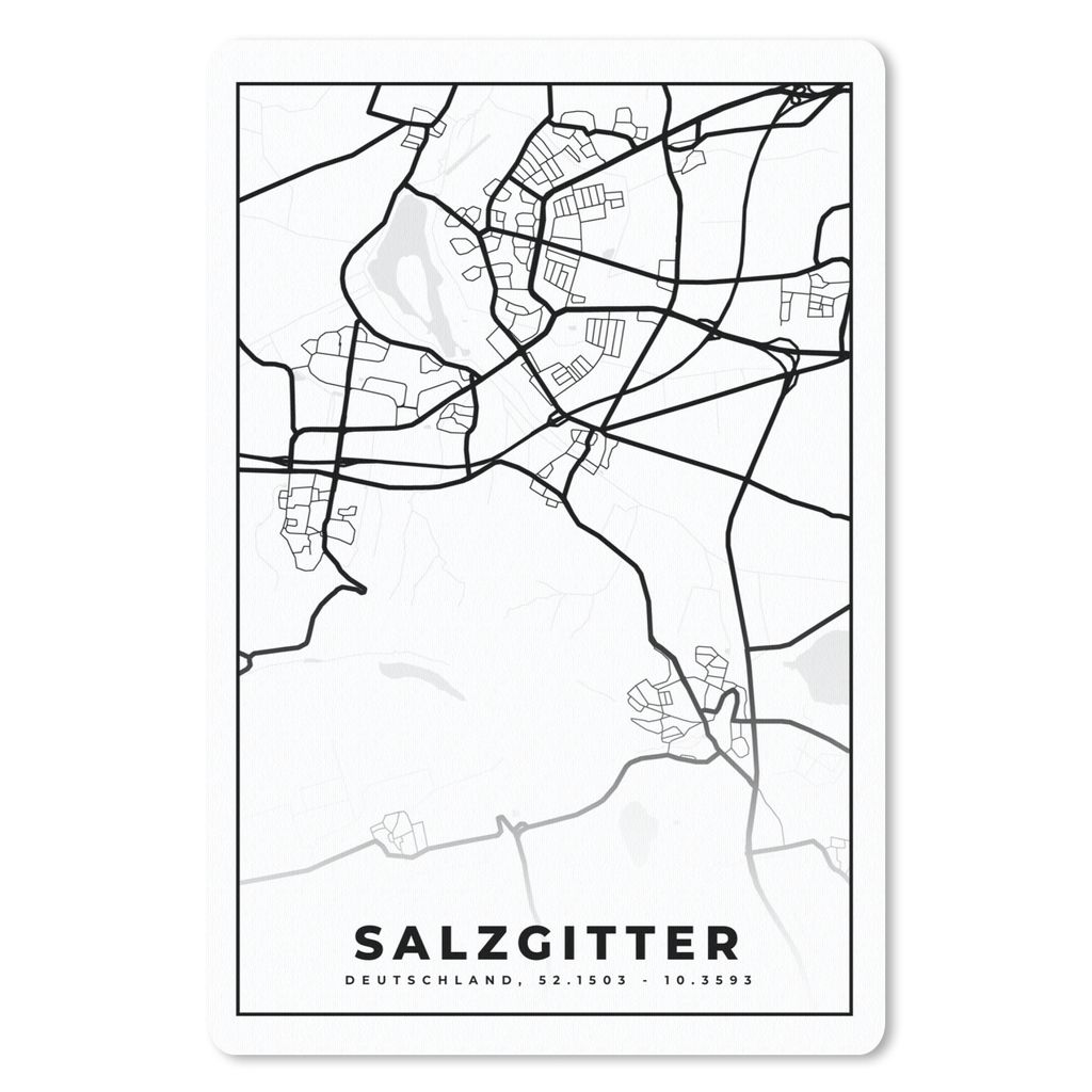 MuchoWow Mauspad Mousepad Stadtplan - Salzgitter - Karte 18x27 cm - Mousepads - Maus Mat - Pad - Mausunterlage