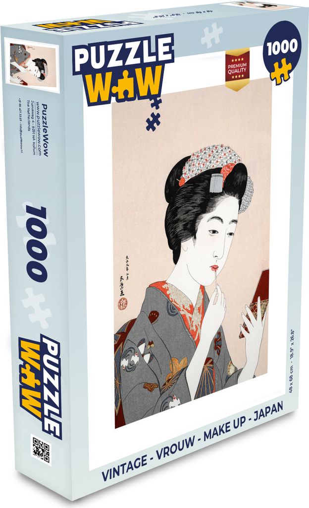 MuchoWow Puzzle 1000 Teile Vintage - Frau - Schminken - Japan - Spielzeug - Alt und Jung - Spiele - Puzzeln