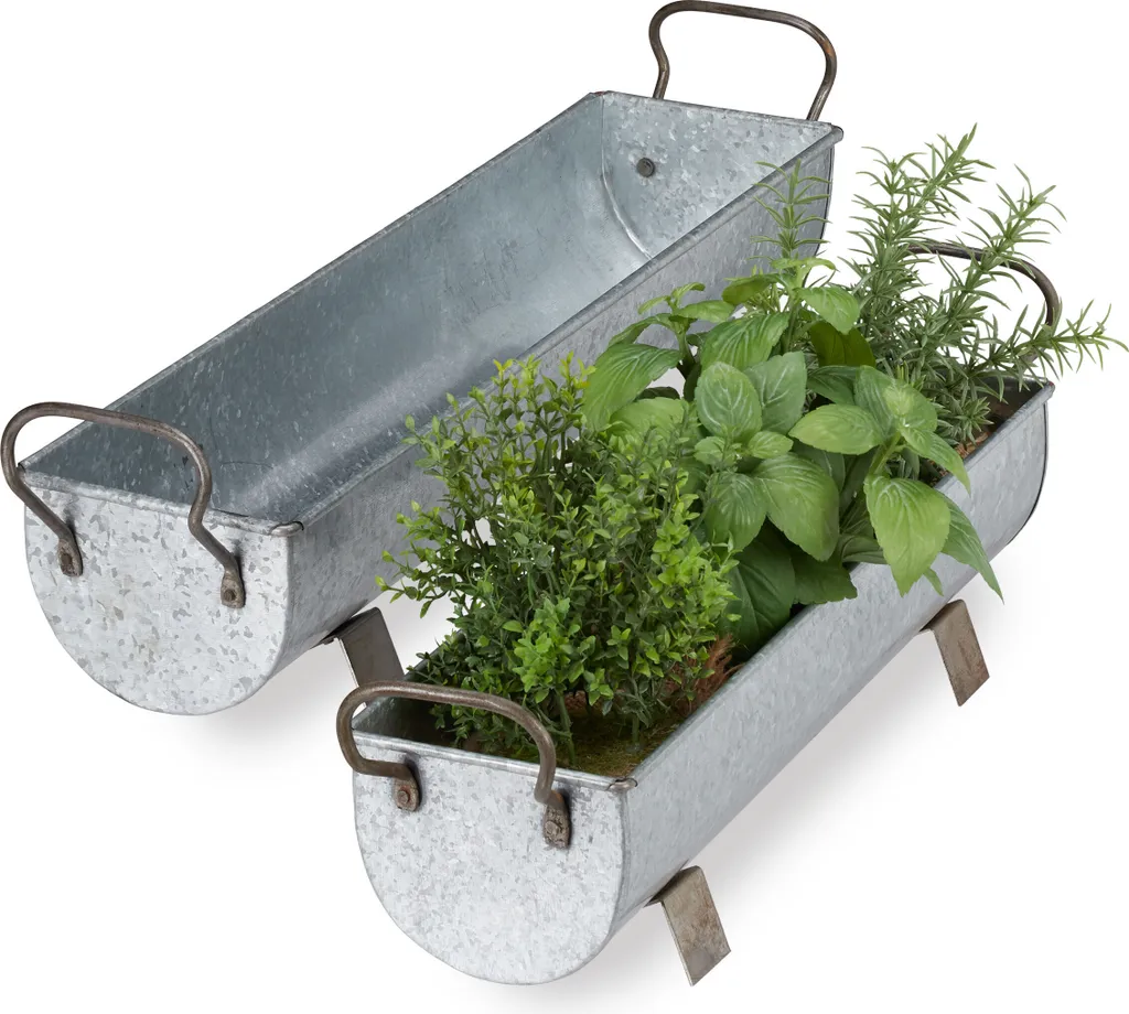 Bac à fleurs pour descente de gouttière, Déco jardin Set de 2 pièces