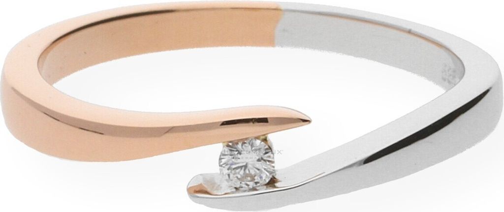 Ring Roségold und Weißgold 585 Brillant JL10-07-0085 JuwelmaLux Größe 52