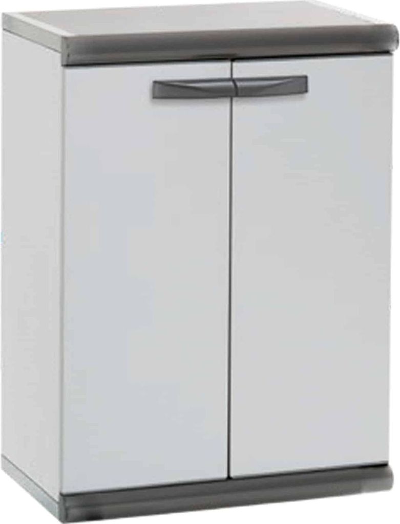 Armoire basse en résine pvc à deux portes, modèle à deux Image du produit 