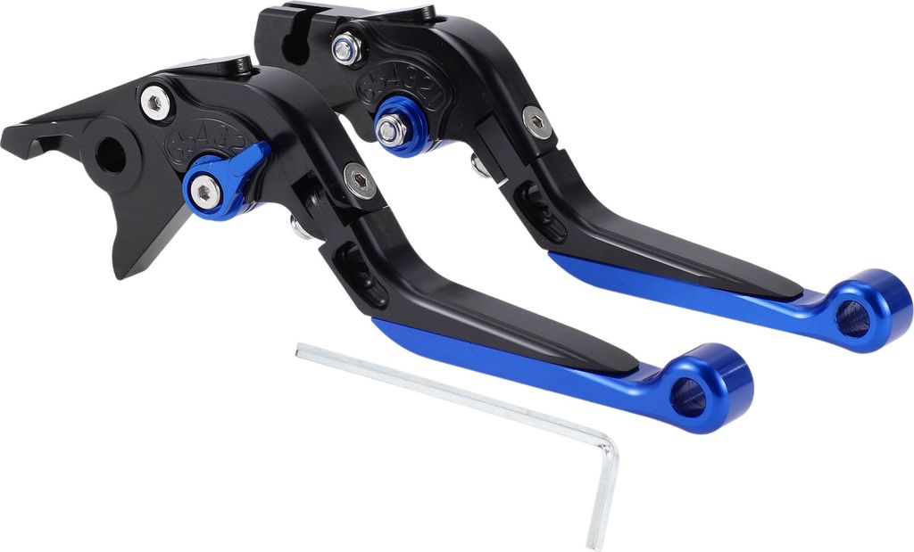 Lange Kurze Bremskupplungshebel für Yamaha YZF R1 2002-2003 Einstellbarer Motorradlenker Bremshebel aus Aluminiumlegierung Schwarz Griff Blau Ende...