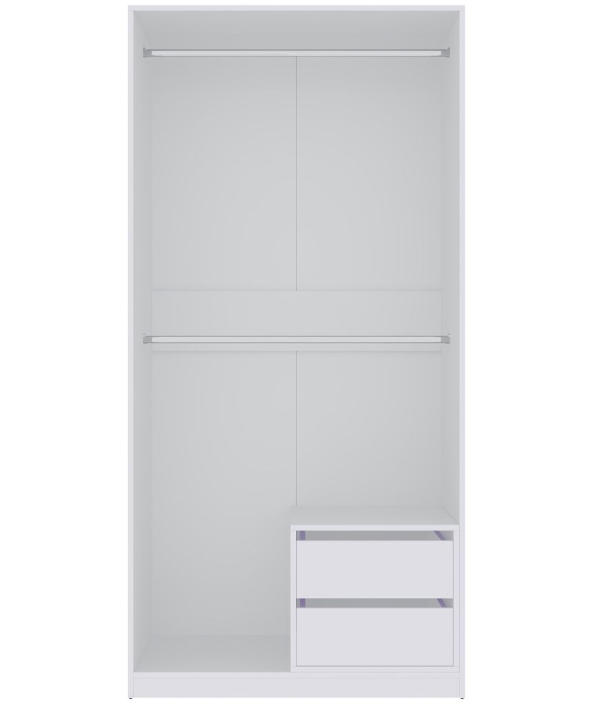 Marmex TRES SET12 Weiß Kleiderschrank Schubladen ohne Türen 100x206x51 cm