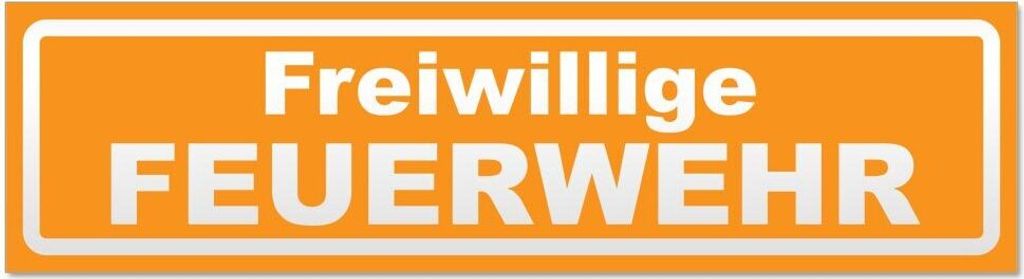 Kiwistar Freiwillige Feuerwehr invertiert Magnetschild Schild magnetisch - 20cm Orange - Magnetfolie für Auto PKW Kfz
